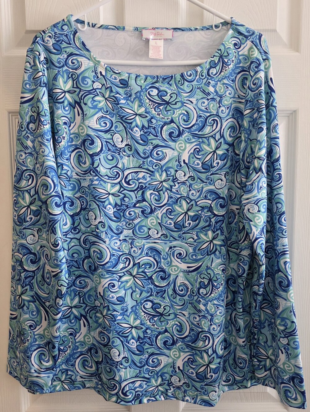 Stella Parker Large Top Blue Green Long Sleeves Activeware